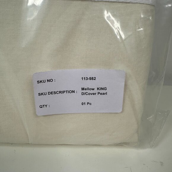 NEW Crate & Barrel Mellow Organic Cotton King Duvet Cover King Pearl - Picture 4 of 7